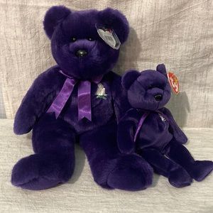 Ty 1997 Beanie Baby & 1998 Buddy "Princess" Diana The Bear, **Rare and Retired*